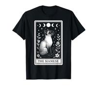 La Luna Strega dei tarocchi del Gatto Siamese Maglietta