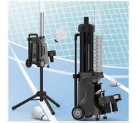 La macchina portabile di servizio Badminton con altezza regolabile, alimentatore automatico Shuttlecock, ideale per l'allenamento in solitario e lo sviluppo delle competenze, design compatto con ruote