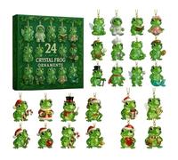 La magia della foresta ti aspetta: Calendario dell'Avvento a forma di rana 2025, conto alla rovescia di Natale di 24 giorni con decorazioni a forma di rana in acrilico bidimensionale (1PC)