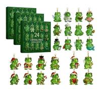 La magia della foresta ti aspetta: Calendario dell'Avvento a forma di rana 2025, conto alla rovescia di Natale di 24 giorni con decorazioni a forma di rana in acrilico bidimensionale (3PCS)