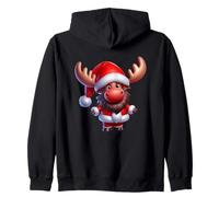 La magia Natalizia di Santa Moose Felpa con Cappuccio