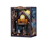 La Magica Notte al Castello Kit per Angolo Libro Fai da Te Puzzle 3D Fermalibri con Luce LED Decorazioni per La Casa in Miniatura di Halloween per Adulti 001