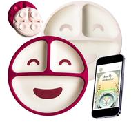 La magie des kids - Piatti per bambini in silicone a ventosa ultra fix (4 ventose) | Set di 2, 3 scomparti - Passante per microonde, forno a 220 °C, congelatore -40 °C (rosa e fucsia)