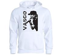 La Maglieria Felpa con Cappuccio di Vasco Tour 2022 v2 Bianca o Nera per Uomo Donna Bambini Alta QUALITA'! (Bianco, XL)