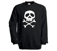 La Maglieria Felpa Girocollo Capitan Harlock v.1 Unisex Arcadia Cartone Anni 80 Skull Uomo Ragazzo Bambino (M, Nero)