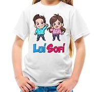 La Maglieria Maglietta Youtuber Fumetto Lui Bambino e Sofi Bambina - Lui e Sofi 100% Cotone - Alta qualità. (L)
