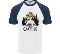 La Maglietta Da Baseball S/S Per Uomo The Woods Calling Camping Trekking Orso
