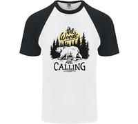 La Maglietta Da Baseball S/S Per Uomo The Woods Calling Camping Trekking Orso