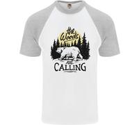 La Maglietta Da Baseball S/S Per Uomo The Woods Calling Camping Trekking Orso