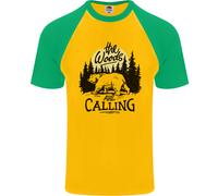 La Maglietta Da Baseball S/S Per Uomo The Woods Calling Camping Trekking Orso