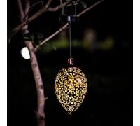 La Maison Unique: Lanterna Solare a LED da Giardino Lampada da Esterni Impermeabile Orientale in Metallo Traforato Effetti Luminosi