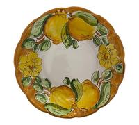 La Maison Unique: Piatto Fondo 23,5cm in Ceramica Vietrese Dipinto a Mano - Decoro "Limoni" Tradizionale - Stile Costiera Amalfitana - Made in Italy 2404251142