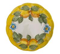 La Maison Unique: Piatto Piano 26cm in Ceramica Vietrese Dipinto a Mano - Decoro "Limoni" Tradizionale - Stile Costiera Amalfitana - Made in Italy 2404251120