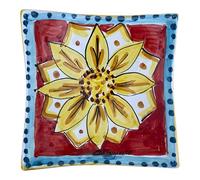 La Maison Unique: Piatto Quadrato Vuota Tasche 17x17 cm - Ceramica Siciliana di Caltagirone - Dipinto a Mano 0406251113