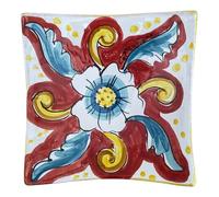 La Maison Unique: Piatto Quadrato Vuota Tasche 17x17 cm - Ceramica Siciliana di Caltagirone - Dipinto a Mano 0406251103