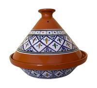 La Maison Unique: Tajine Terracotta Marocchina Tunisina Diametro 32cm Pentola a Pressione Con Coperchio Piatto Etnico Marocchino Cucina Salutare - Qualità Premium - Blu