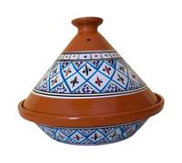 La Maison Unique: Tajine Terracotta Marocchina Tunisina Diametro 32cm Pentola a Pressione Con Coperchio Piatto Etnico Marocchino Cucina Salutare - Qualità Premium - Turchese