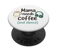 La mamma ha bisogno di caffè e silenzio divertente mamma citazione PopSockets PopGrip Adesivo