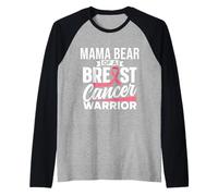 La Mamma Orso di Un Guerriero del Cancro al Seno sostiene Il Cancro al Seno Maglia con Maniche Raglan