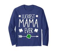 La mamma più fortunata di sempre, divertente e carina, abbinamento per il giorno di San Patrizio Maglia a Manica