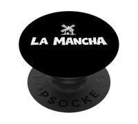 La Mancha - Mulino a vento spagnolo Don Chisciotte, stampa bianca PopSockets PopGrip Adesivo