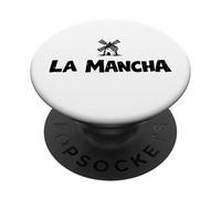 La Mancha - Mulino a vento spagnolo Don Chisciotte, stampa nera PopSockets PopGrip Adesivo