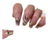 La manicure che migliora il temperamento, l'unghia fatta a mano piena di diamanti nel nuovo anno, gli adesivi for unghie versatili da indossare sono bianchi in autunno e inverno.(M)