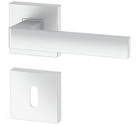 La maniglia ERGO per porte di stanze, argento, per porte di stanze con una chiusura a chiave, maniglia quadrata argento opaca, guarnizione per porte, maniglia