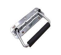 La maniglia nascosta della porta Maniglie for porte a scomparsa in acciaio inox, maniglia a molla pieghevole for armadi industriali, macchinari e cassette degli attrezzi, argento, 100-156 mm, metallo(