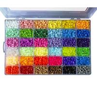 La Manuli Perline da Stirare - 36 Colori Perline a Fusione - 4 Colori Che brillano al Buio - Perline Colorate e fosforescenti - 5mm - da Stirare o per Bijoux e Portachiavi