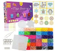 La Manuli Perline da Stirare - 5mm Perline A fusione, 11000 Pezzi, 5mm, 36 Colori, Set Completo per Bricolage e Pixel Art Bambini con 3 Piastre, Pinza, Portachiavi, Pendenti