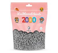 La Manuli Perline da Stirare Grigio 2000 Pezzi - 5mm - Kit per Creazioni Artistich - Perline a Fusione - Sacchetto Richiudibile - DIY