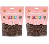 La Manuli Perline da Stirare Marrone scuro 2000 Pezzi - 5mm - Kit per Creazioni Artistich - Perline a Fusione - Sacchetto Richiudibile - DIY (Confezione da 2)