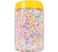 La Manuli Perline da Stirare Pastello - 5000 pz 5mm, 2 Pinze, Accessori per Creazione Gioielli Fai da Te