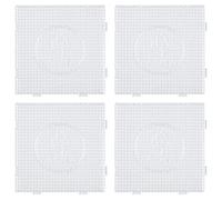 La Manuli Set di 4 Basi per Perline da Stirare - Piastra Quadrata (14,5 x 14,5 cm), Compatibile con Perline da 5 mm, Trasparenti Pegboard