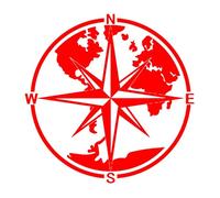 La mappa del mondo è la grande bussola Decalcomania decorativa Decalcomania Accessorio for la messa a punto dell'auto(Red,45X45CM)