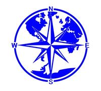 La mappa del mondo è la grande bussola Decalcomania decorativa Decalcomania Accessorio for la messa a punto dell'auto(Blue,45X45CM)
