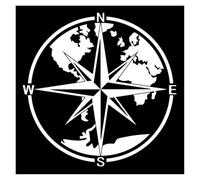 La mappa del mondo è la grande bussola Decalcomania decorativa Decalcomania Accessorio for la messa a punto dell'auto(Silver,35X35CM)