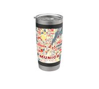 La mappa di Monaco di Baviera in Germania Bicchiere termico in acciaio inox doppia parete