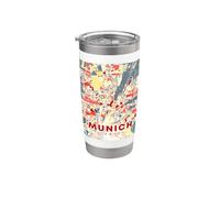 La mappa di Monaco di Baviera in Germania Bicchiere termico in acciaio inox doppia parete