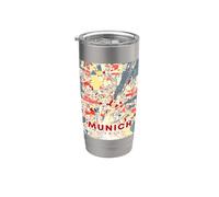La mappa di Monaco di Baviera in Germania Bicchiere termico in acciaio inox doppia parete