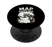 La mappa dice che non si cammina scherzo Raccoon Escursionista divertente all'aperto PopSockets PopGrip Adesivo