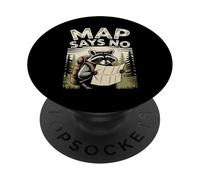 La mappa dice che non si cammina scherzo Raccoon Escursionista divertente all'aperto PopSockets PopGrip Adesivo