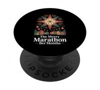 La maratona allegra Ber Mesi Natale divertente a settembre PopSockets PopGrip Adesivo