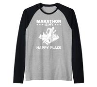 La Maratona è Il Mio Posto Felice Maglia con Maniche Raglan