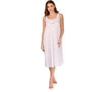 La Marquise Abito Notte Vintage In Cotone Floreale Maniche Lunghe/Senza Maniche