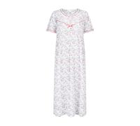 La Marquise Camicia Da Notte Donna Maniche Corte Cotone Ricco Fantasia Tulipano