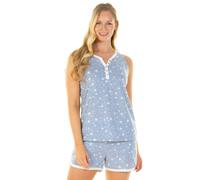 La Marquise Pigiama Corto In Cotone Donna Heather Stelle Set Senza Maniche PJs