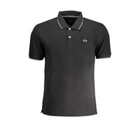 La Martina Black Cotton Men Polo Shirt - M
