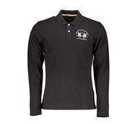 La Martina Black Cotton Men's Polo Shirt - L